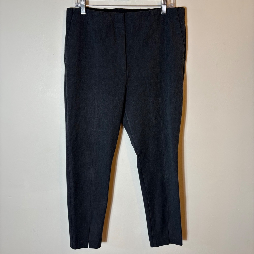 Ann Taylor Gray Career Pants Slit Hem Ankle Trousers Size 14